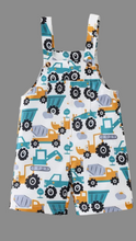 Load image into Gallery viewer, Boys Construction Trucks Bibs/Romper