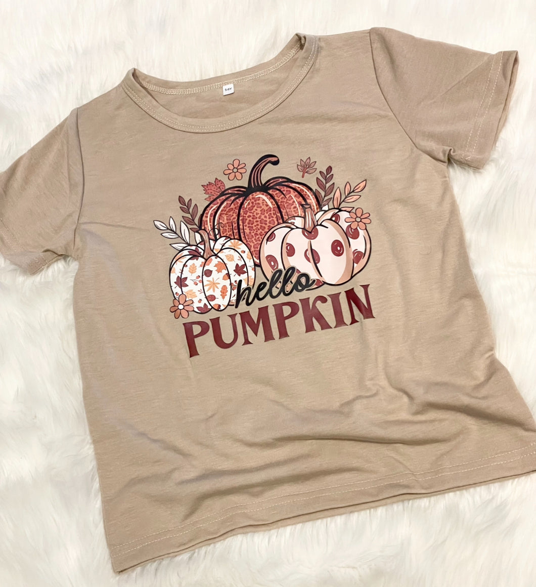 Hello Pumpkin Print Tshirt