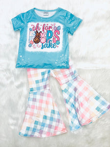 Oh For Peeps Sake 2pc Pastel Plaid Set With Flares