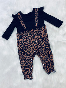 Adorable Brown & Black Leopard Jumpsuit