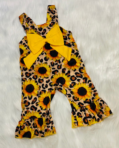 Sunflower Baby Romper With Adjustable Straps