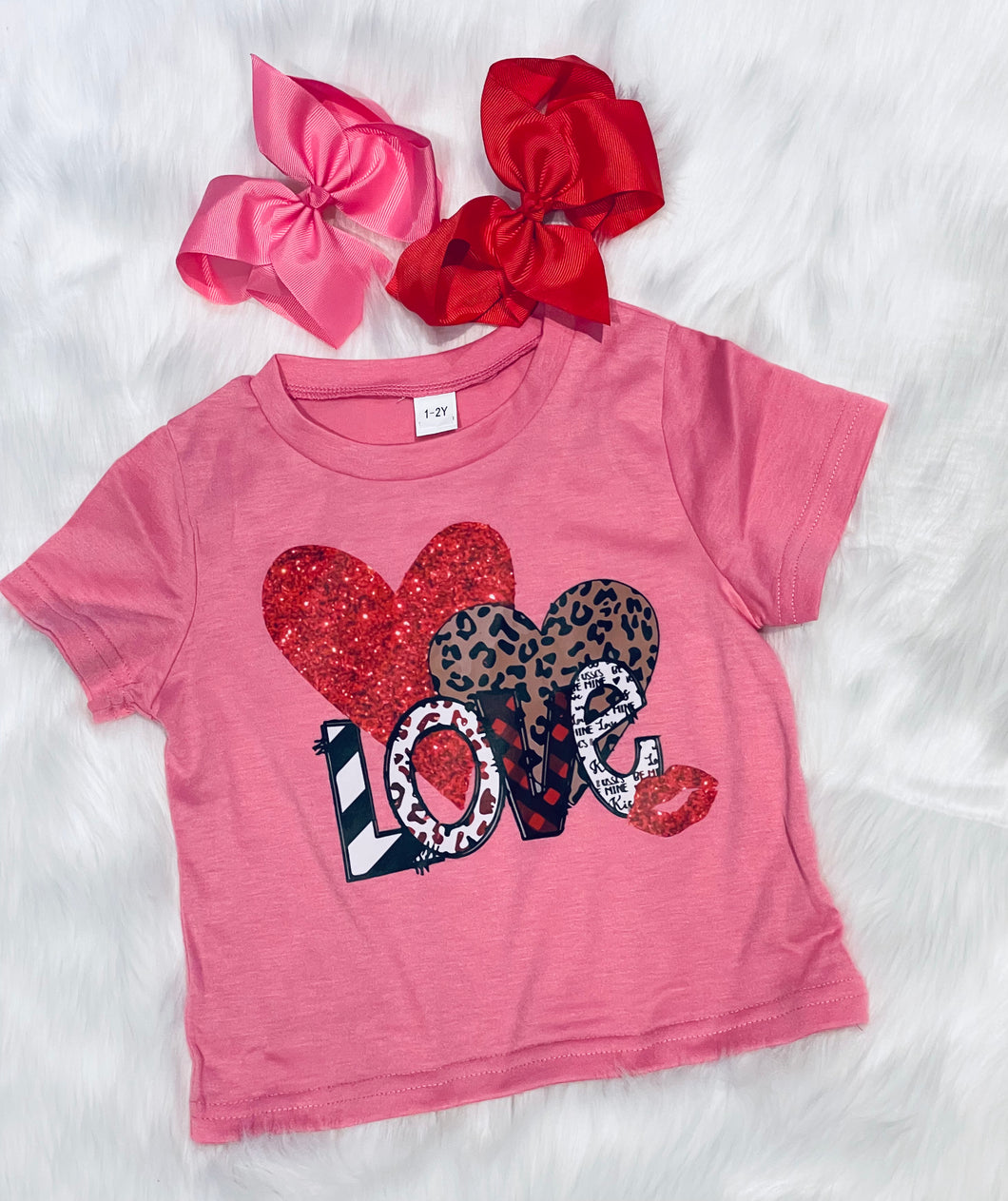 Pink With Leopard Love Valentine Shirt