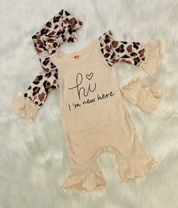 Hi Im New Here Leopard 4pc set