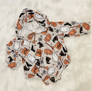 Unisex Halloween Hooded Romper