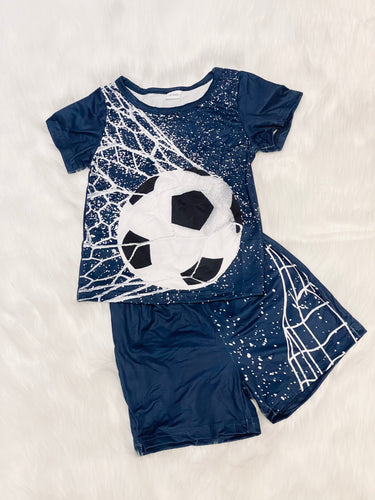 Boys Navy Soccer 2Pc Short Set