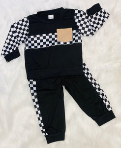 Black & White Checkered 2pc Set