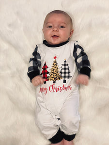 Plaid Christmas Tree Romper Unisex