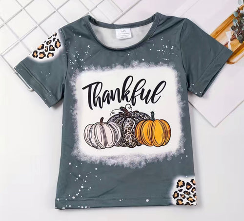 Thankful Leopard Print Fall Tshirt