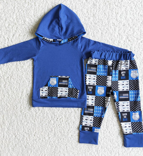 Back The Blue 2pc Hoodie/Jogger Set