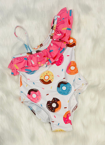 Girls Donut/Ruffled 1 pc Swimsuit