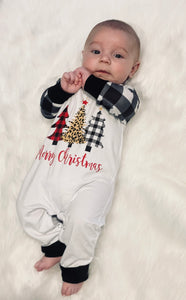 Plaid Christmas Tree Romper Unisex