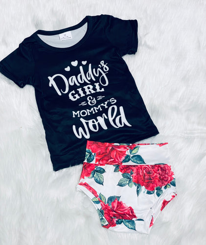 Daddy Girl/Mommys World 2 pc Bummie Set
