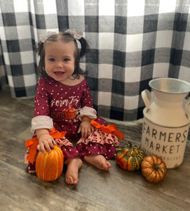 Adorable Fall Ruffled Romper