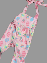 Load image into Gallery viewer, Easter Egg Flare Pant Tie Romper