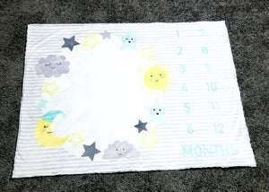 Soft Minky Baby Month Chart Blanket