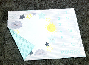 Soft Minky Baby Month Chart Blanket