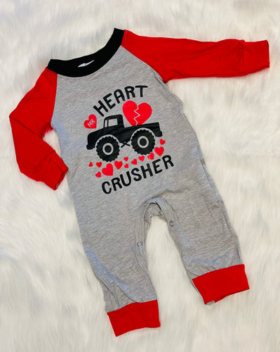 Heart Crusher (gray) Romper