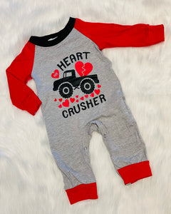 Heart Crusher (gray) Romper