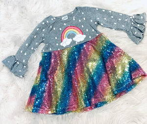 Rainbow Sparkle Twirl Dress