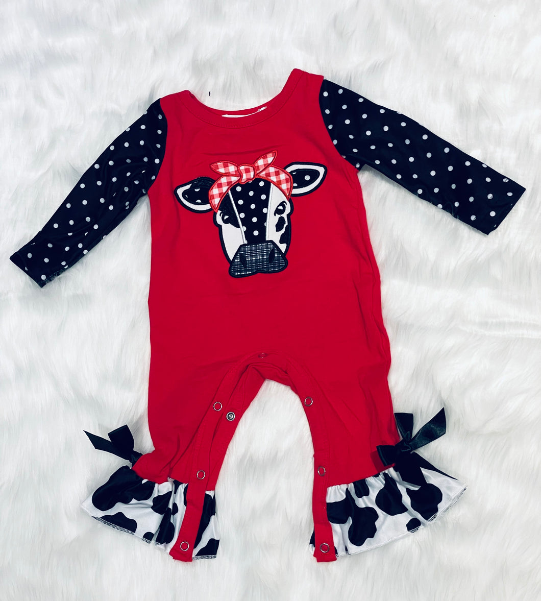 🎈CLEARANCE 🎈Polka Dot/Cow Baby Romper