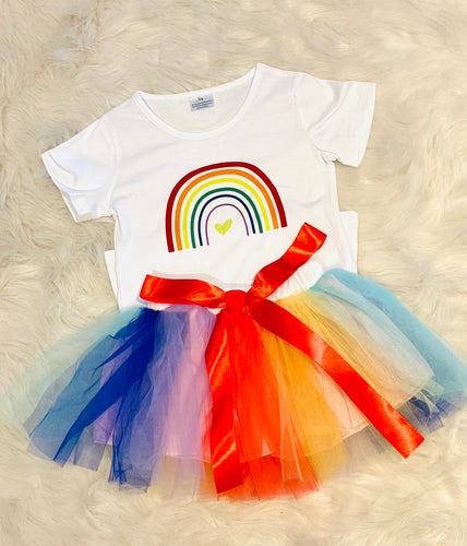 🎈CLEARANCE 🎈Rainbow Tutu Skirt 2pc Outfit