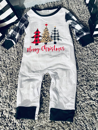 Plaid Christmas Tree Romper Unisex