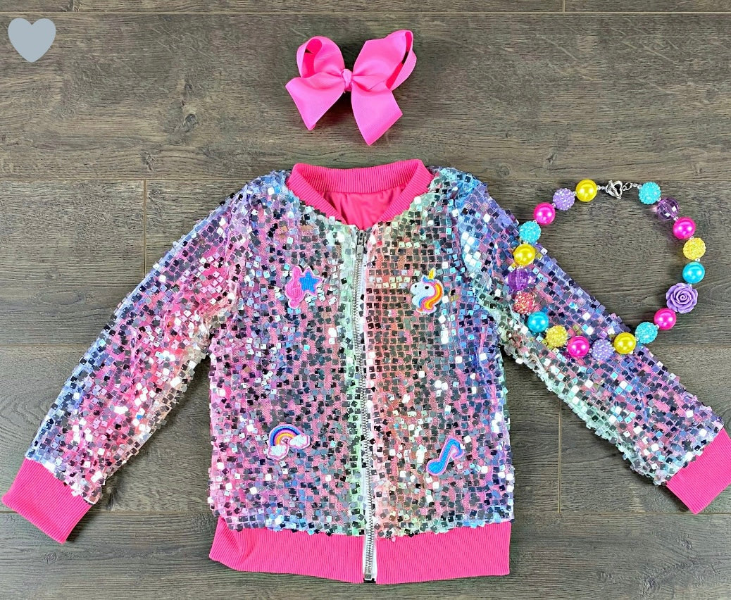 🎈CLEARANCE 🎈Sparkly Rainbow Shimmer Jacket