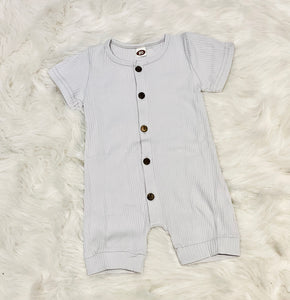 🎈CLEARANCE 🎈Light Grey Unisex Button Romper