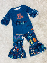 Load image into Gallery viewer, Happy Halloween 2pc Ruffled/Bell Bottom Pant Set