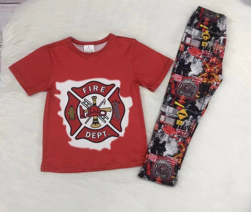 🎈SALE 🎈Boys 2pc Fire Dept Pant Set