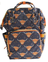 Load image into Gallery viewer, Highland Heifer/Western Cow Diaper Bag/Back Pack