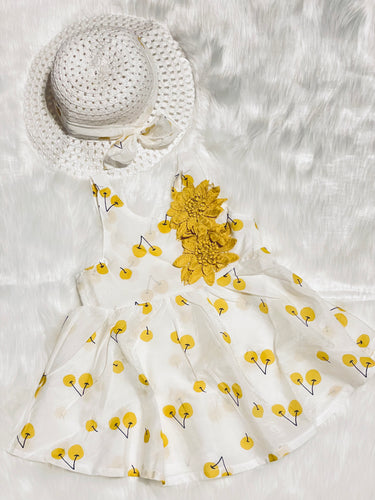 🎈SALE🎈Mustard Cherries Sundress With Hat