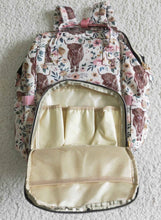 Load image into Gallery viewer, Highland Floral Cow/Western Heifer Diaper/Travel Backpack Style Bag