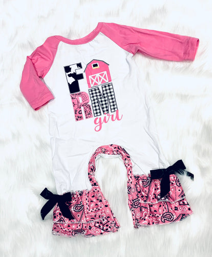 Farm Girl Baby Romper