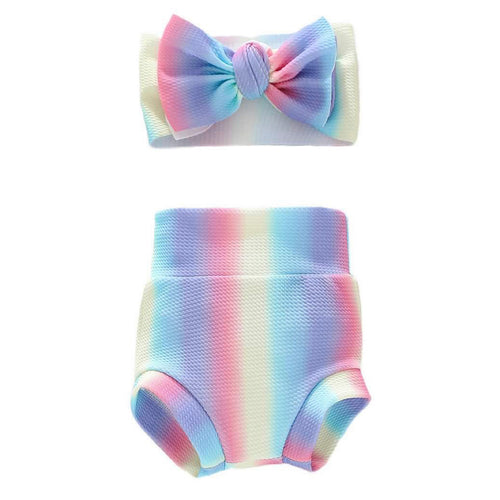 Adorable 2 pc Bummie & Headband Bow Set